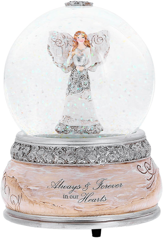 Musical Angel Water Globe-Forever In Our Hearts/Amazing Grace
