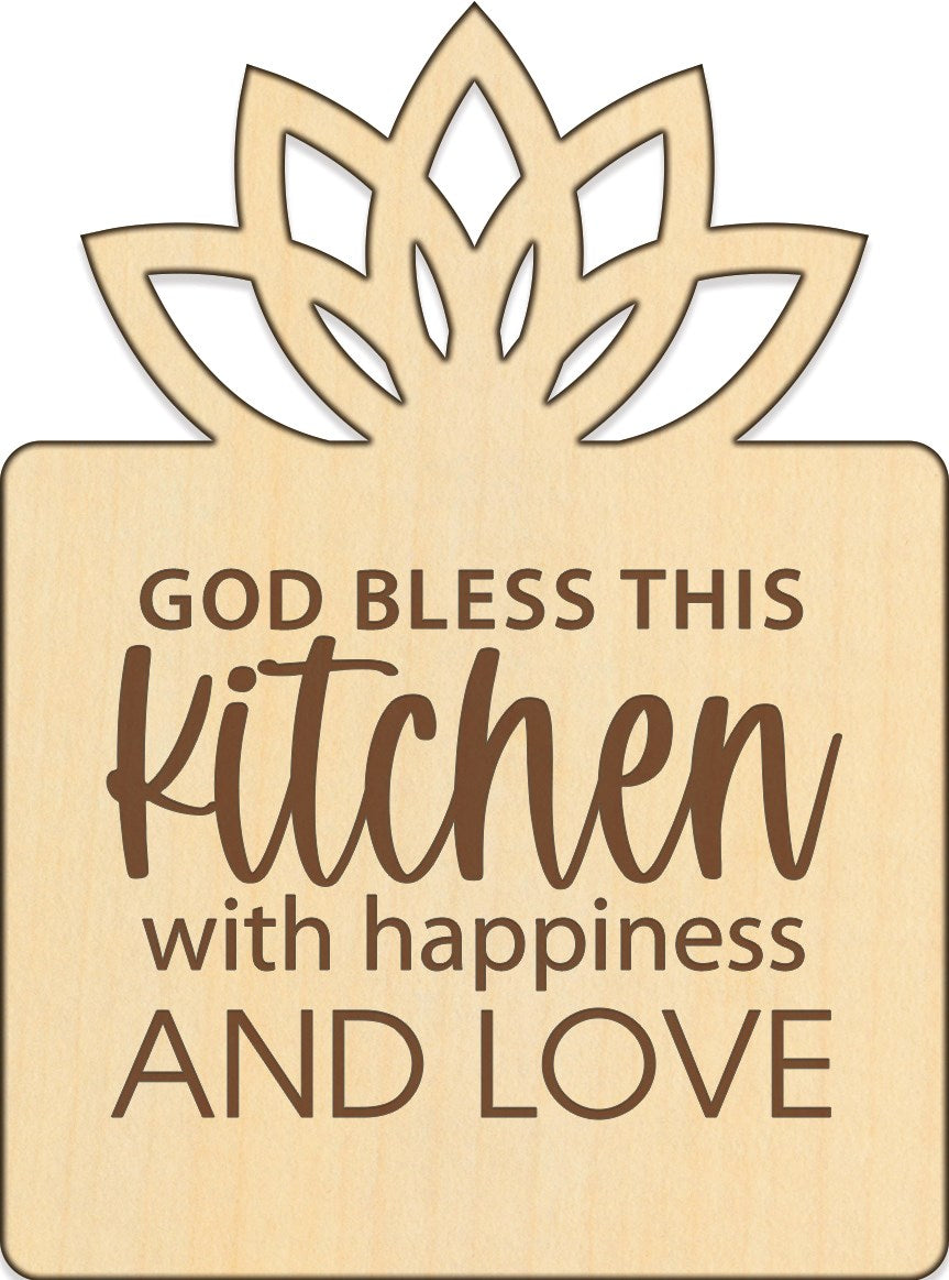 Magnet-Wood Workz-God Bless This Kitchen (3" x 4")