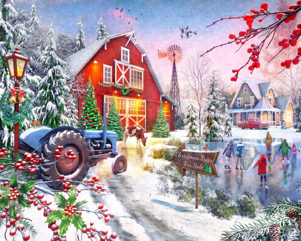 Jigsaw Puzzle-Christmas Skaters (1000 Pieces)