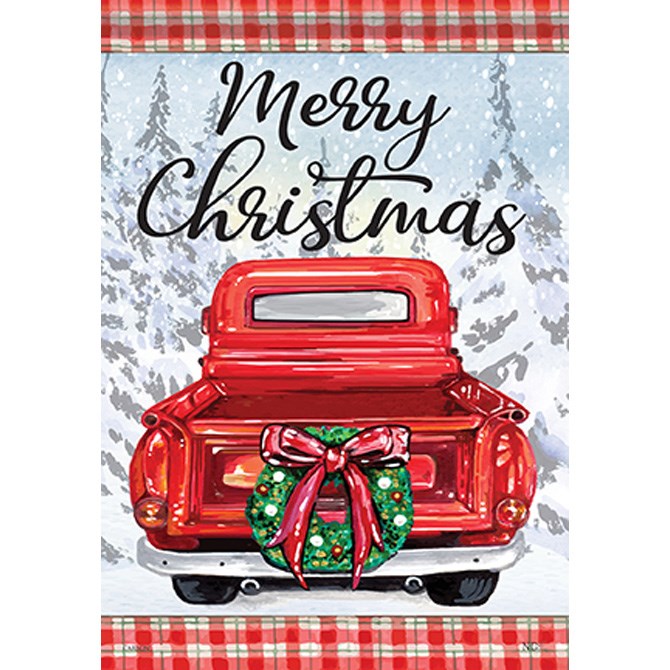 Flag-Garden-Dura Soft-Wreath Truck (12.5" x 18")