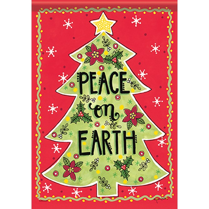 Flag-Garden-Dura Soft-Christmas Peace (12.5" x 18")