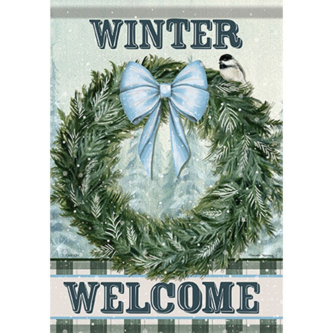 Flag-Garden-Foil-Winter Welcome (12.5" x 18")