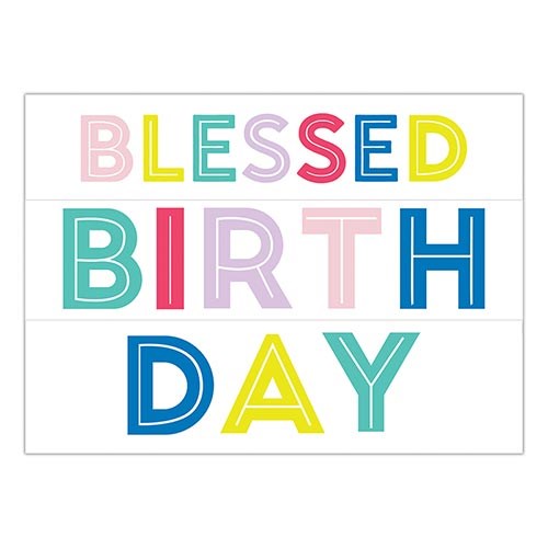 Wall Art Decal-Blessed Birthday-Reuseable (28" x 20")
