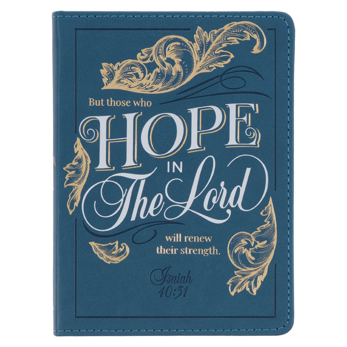 Journal-Handy Faux Leather-Hope in The Lord Isaiah 40:31-Deep Ocean Blue