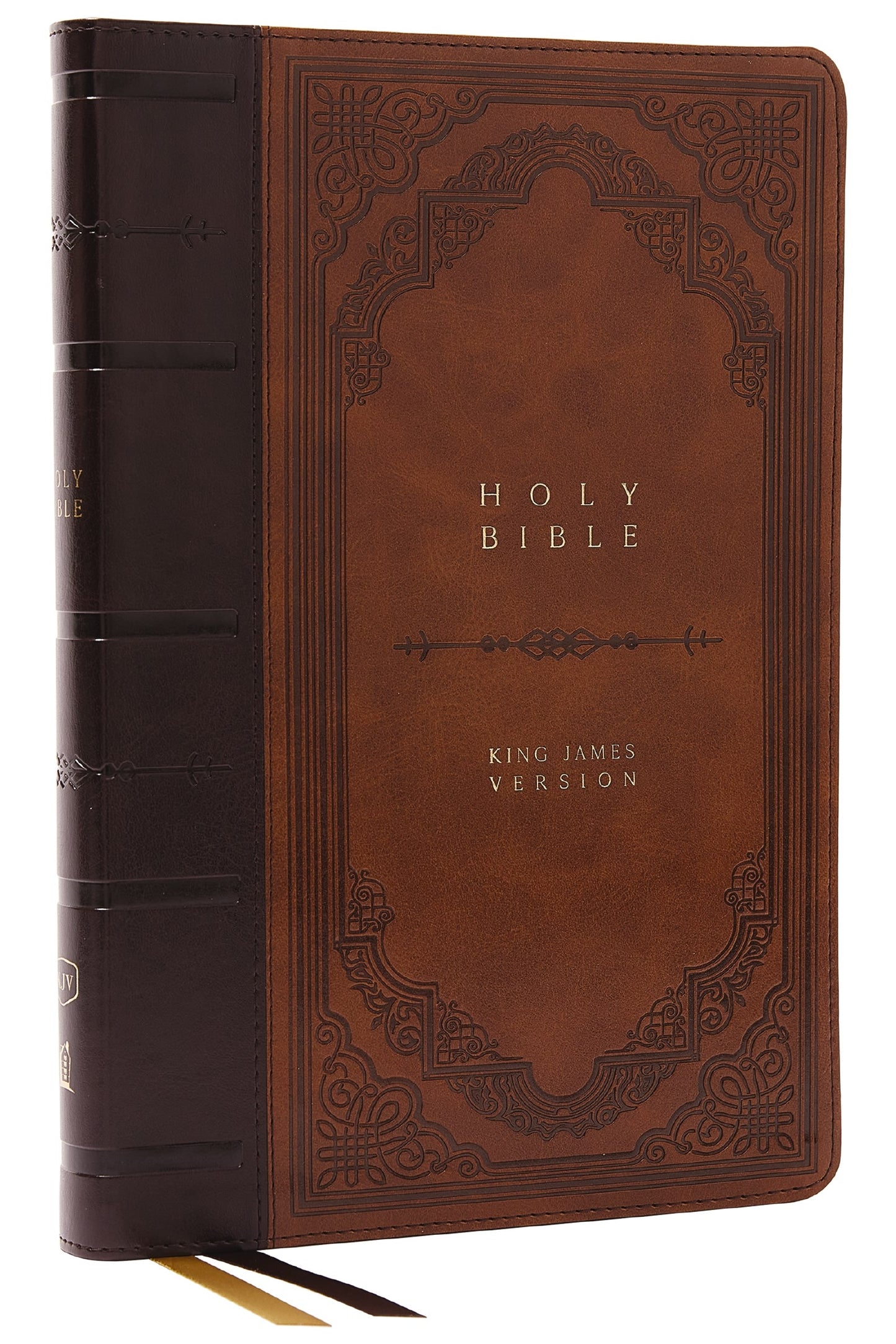 KJV Giant Print Thinline Bible Vintage Series (Comfort Print)-Brown Leathersoft