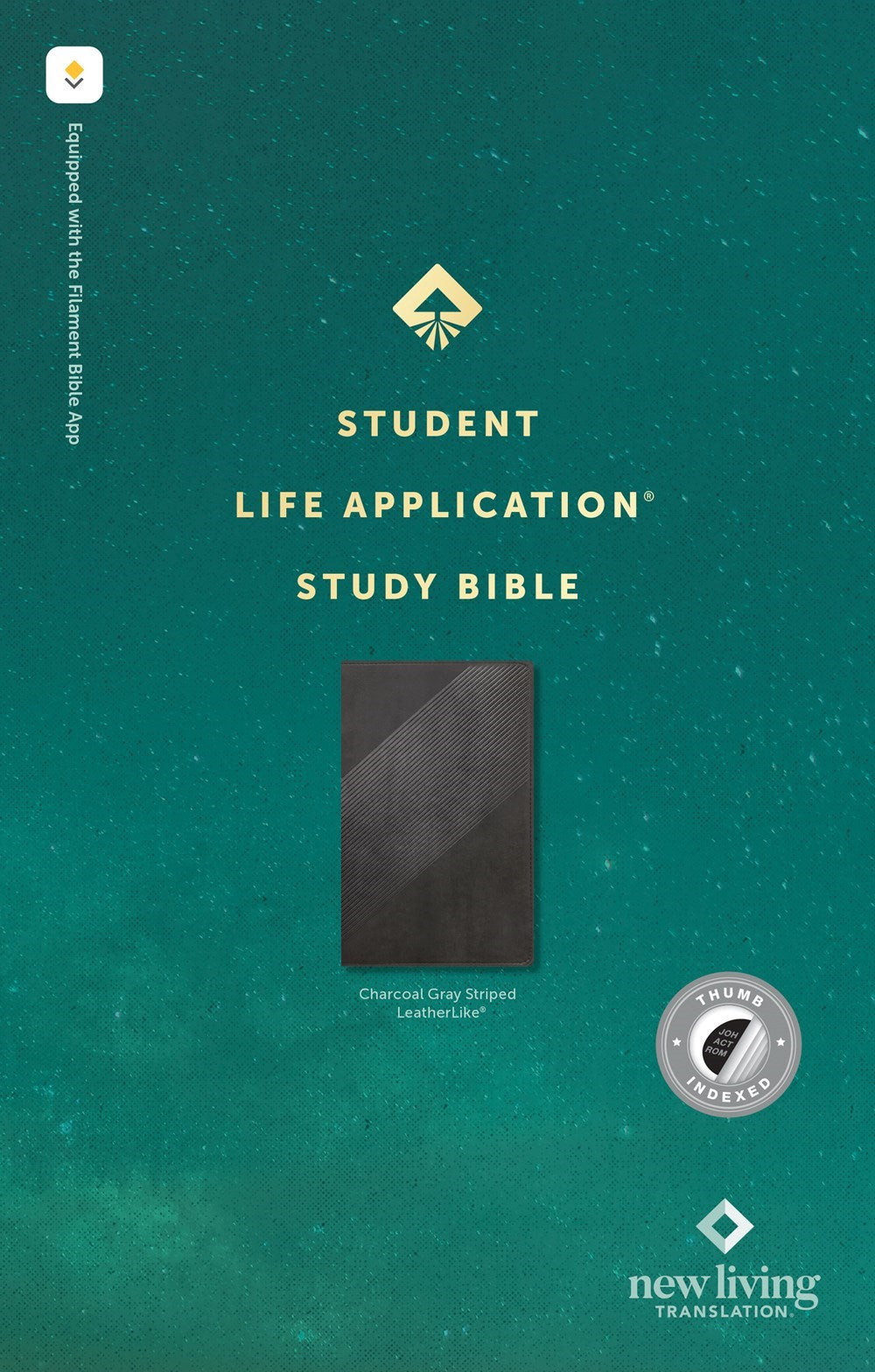 NLT Student Life Application Study Bible Filament Enabled Edition-Charcoal Gray Striped LeatherLike Indexed