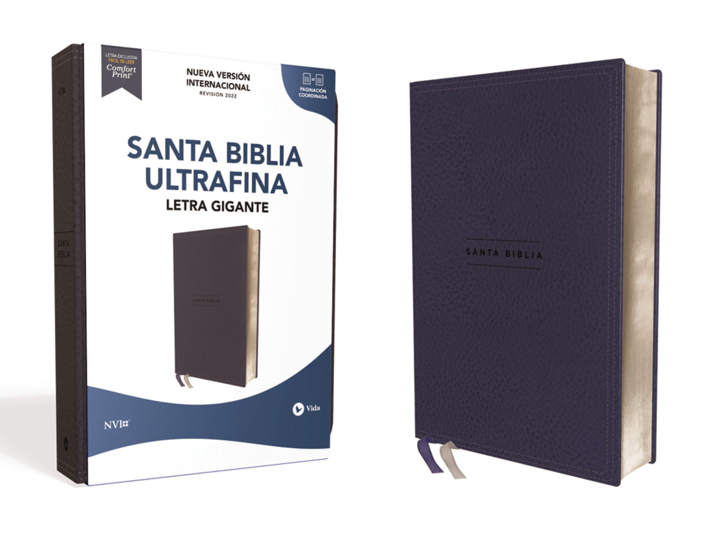 NVI Ultrathin Giant Print Bible (Revised Text 2022) (Santa Biblia Ultrafina Letra Grande)-Navy Leathersoft