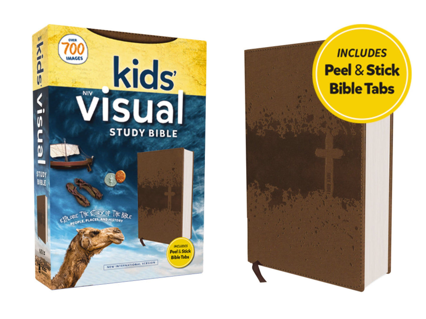 NIV Kids Visual Study Bible (Full Color)-Bronze Leathersoft w/Peel & Stick Indexing Tabls
