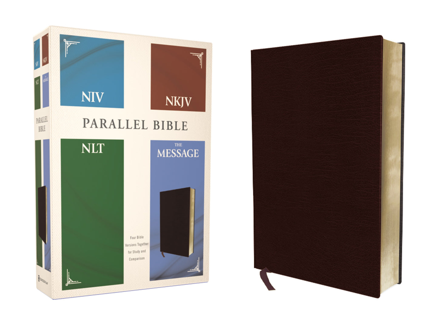 Contemporary Comparative Parallel Bible (NIV NKJV NLT The Message)-Burgundy Bonded Leather (Not Available-Out Of Stoc
