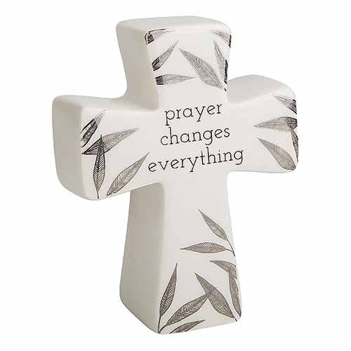 Cross-Silver Prayer (4.5") (Boxed)