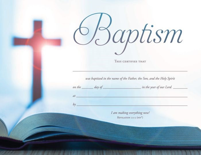 Certificate-Baptism (8-1/2x11 Coated Stock) (Pack Of 6)