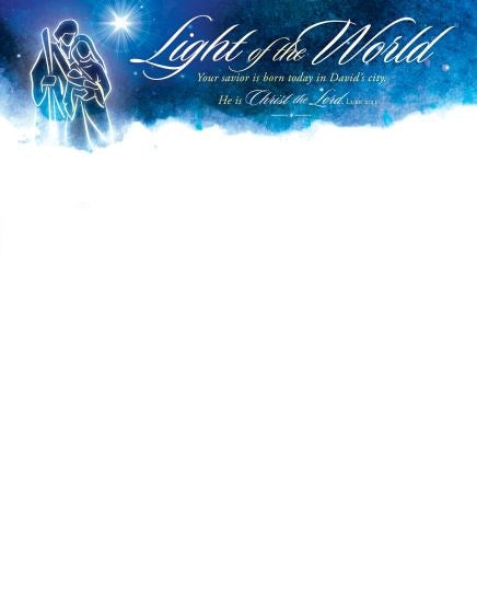 Letterhead-Light Of The World Your Savior Is Born Today (Luke 2:11 CEB) (Pack Of 100)