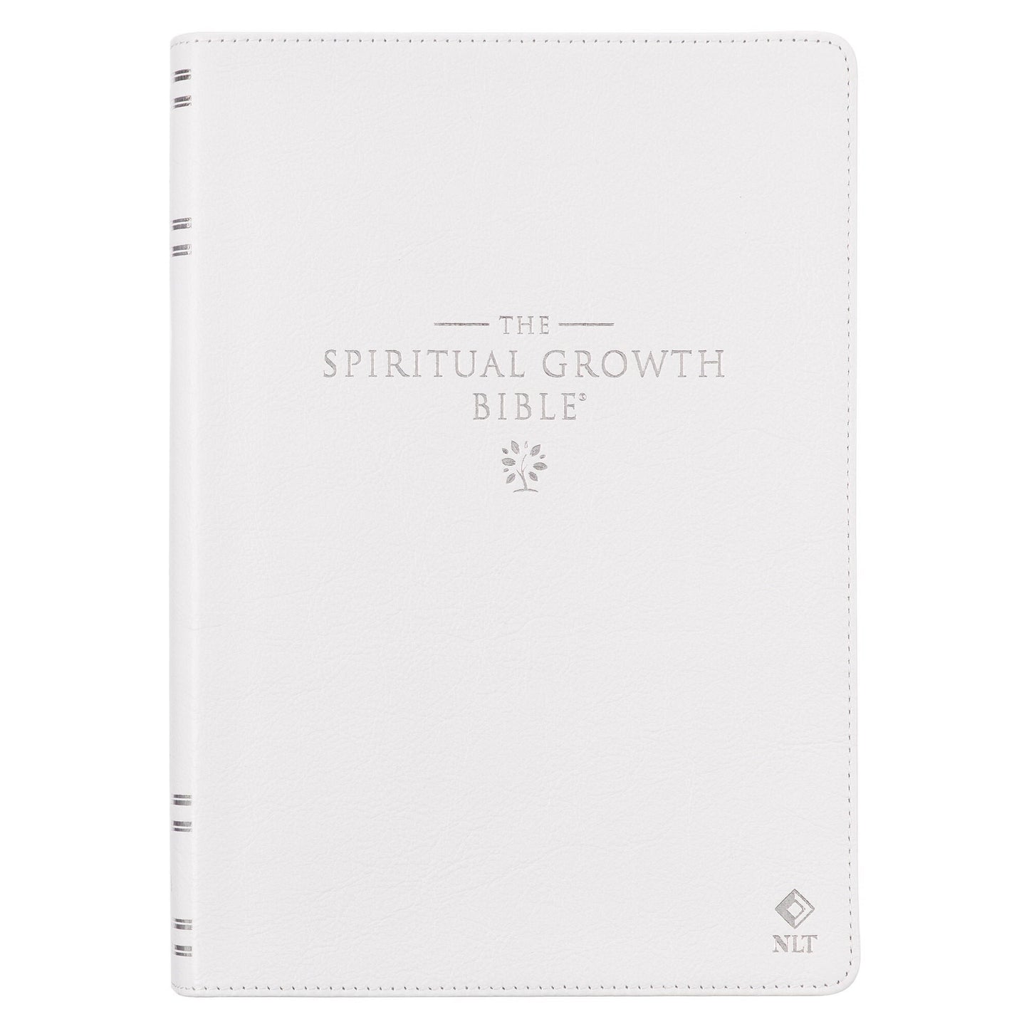 NLT Spiritual Growth Bible-White Full-Grain Leather