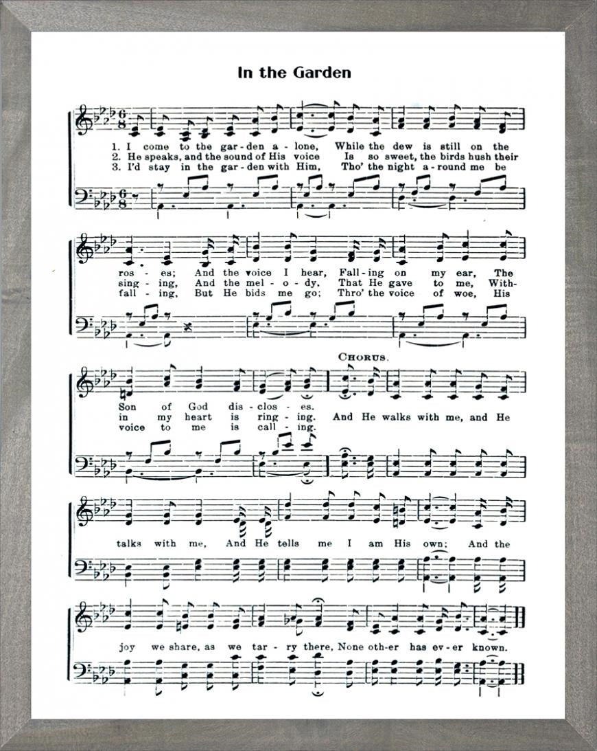 Framed Art-In The Garden (11 X 14) (Hymn Art)