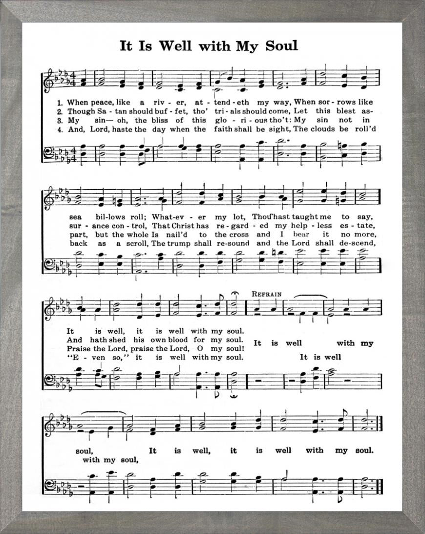 Framed Art-It Is Well With My Soul (11 X 14) (Hymn Art)