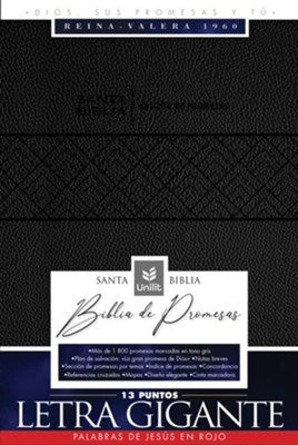 RVR 1960 Santa Biblia de Promesas/Letra Gigante (Promise Bible/Giant Print)-Black Leathersoft with Zipper