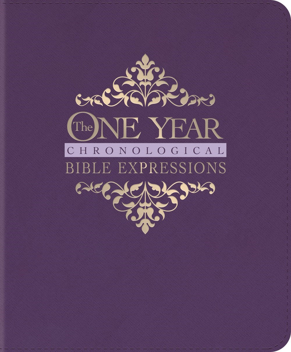 NLT The One Year Chronological Bible Expressions-Imperial Purple LeatherLike