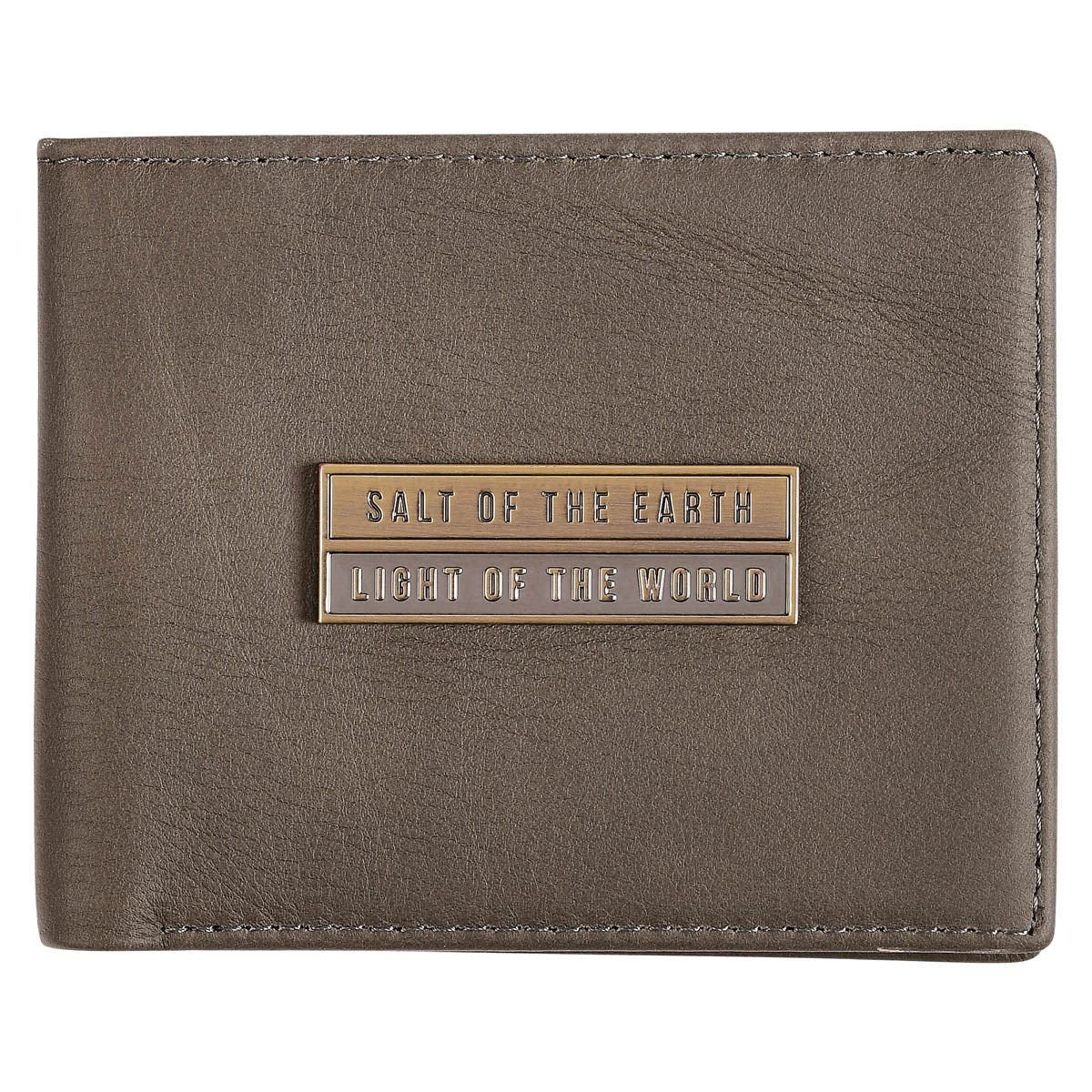 Wallet-Genuine Leather-Salt Of the Earth Badge-Gray