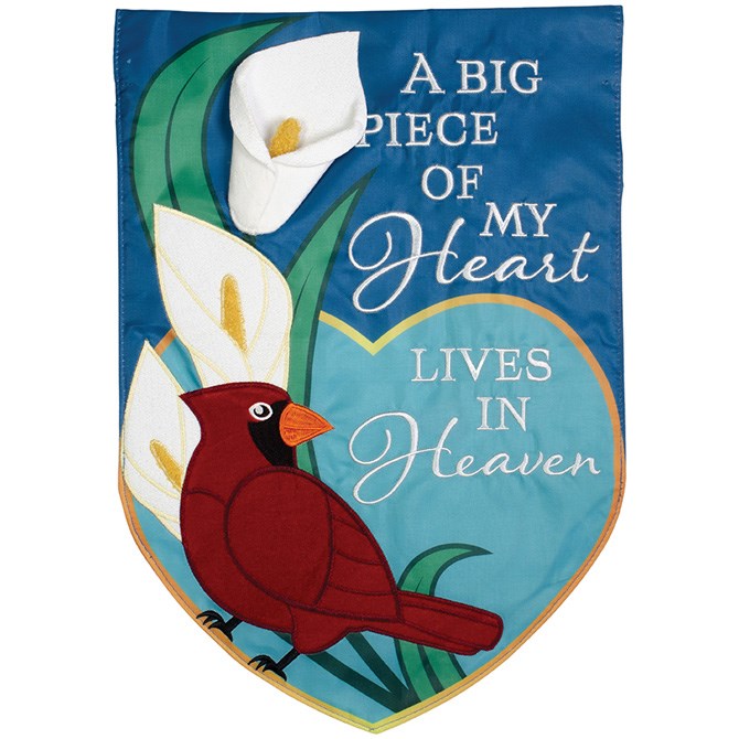 Flag-Garden-Applique-Piece Of My Heart (12.5" x 18")