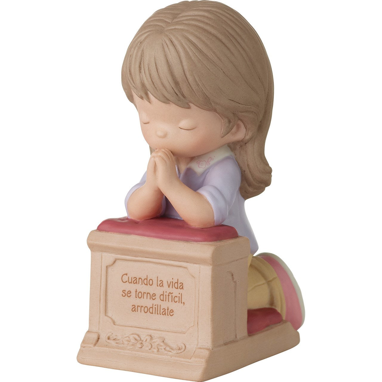 Figurine-When Life Gets Too Hard To Stand Kneel Brunette Hair/Medium Skin-Spanish (4.75")
