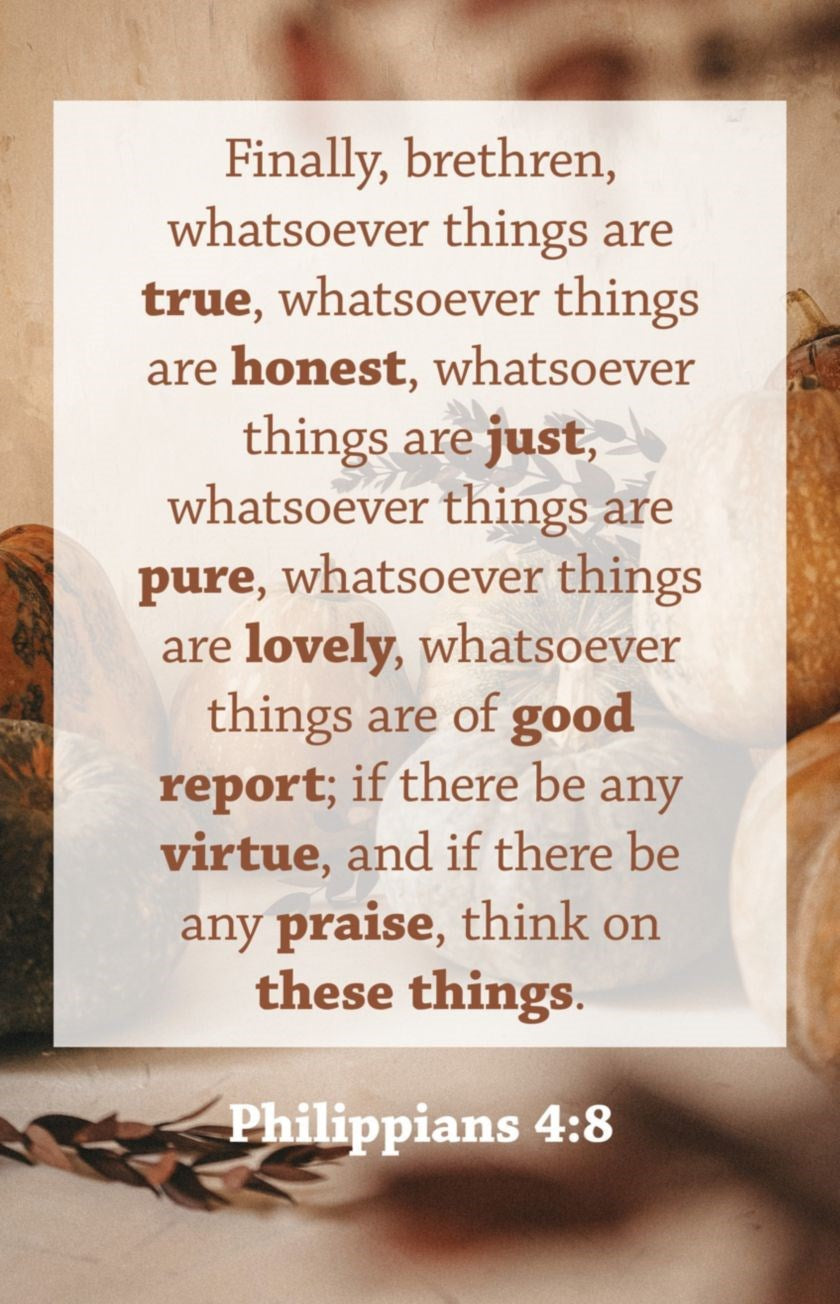 Bulletin-Finally Brethren Whatsoever Things Are True (Pack Of 100)