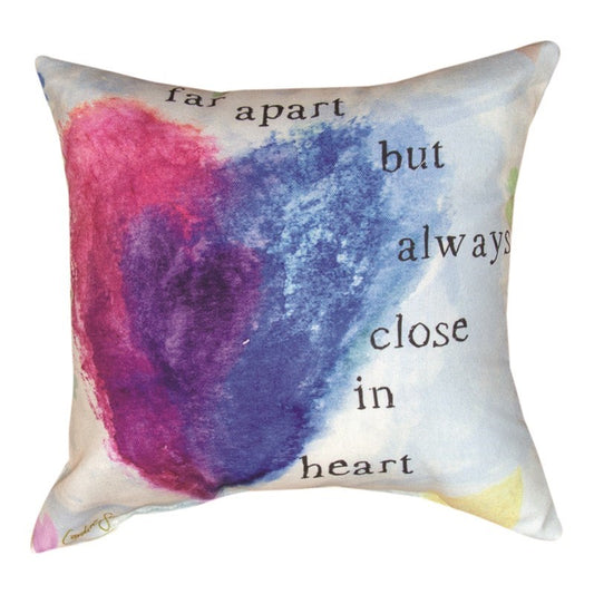 Pillow-Far Apart But Always Close In Heart-Indoor/Outdoor (12" x 12")