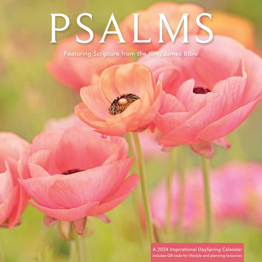 2024 Psalms Pink Poppies Wall Calendar