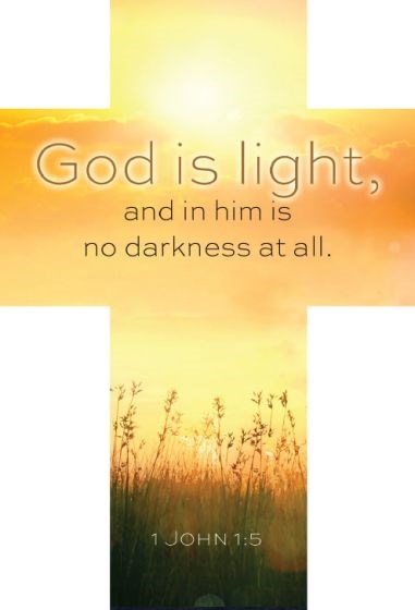 Bookmark-God Is Light And In Him Is No Darkenss At All (Die-Cut Cross) (Pack Of 25)