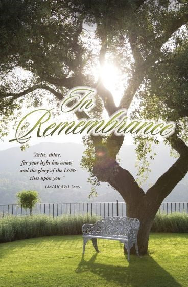 Bulletin-In Remembrance: Arise Shine For Your Light Has Come (Pack Of 100)