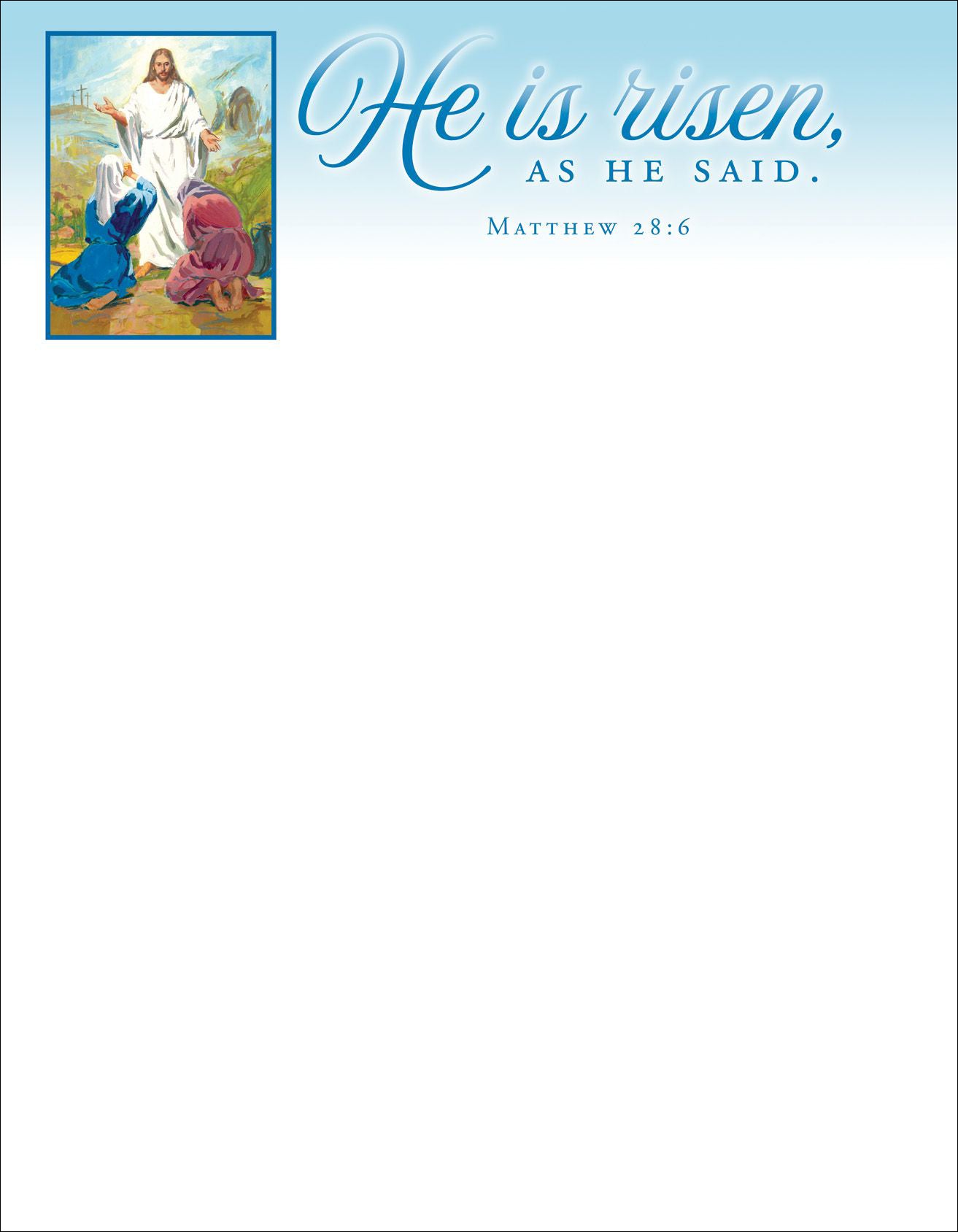 Letterhead-He Is Risen As He Said. (Pack Of 100)