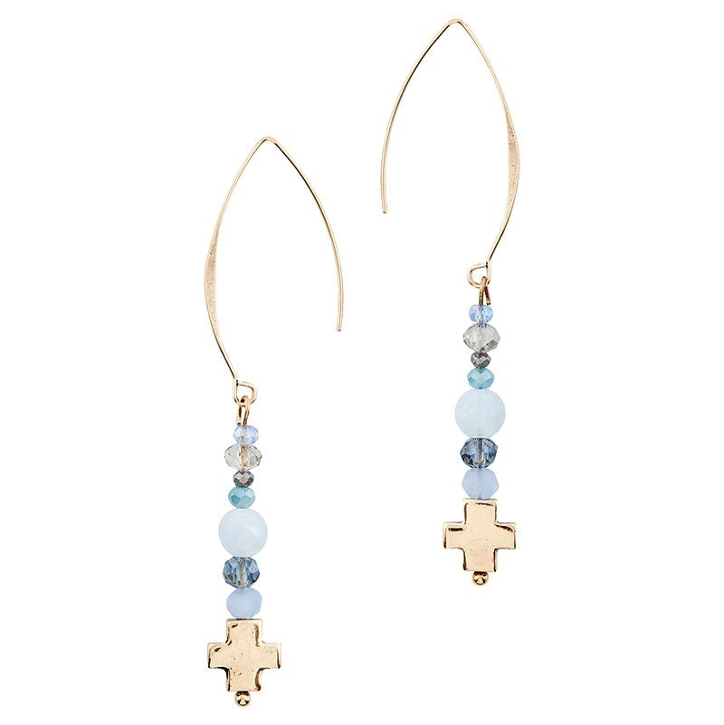 Earrings-Emmanuel-Blue Drop (2.5"L)