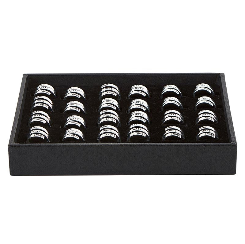 Wrapped Ring Display-Pray Wait Trust (Set Of 36)