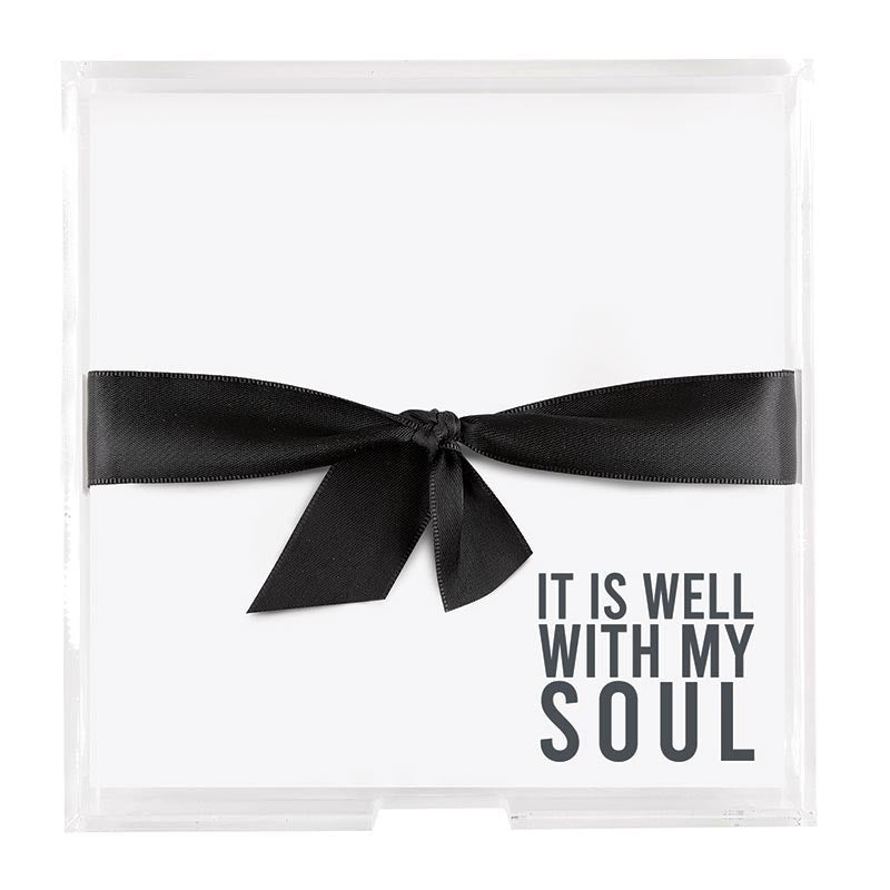 Notepaper Trays w/125 Sheets-It Is Well With My Soul (10" x 4.3")
