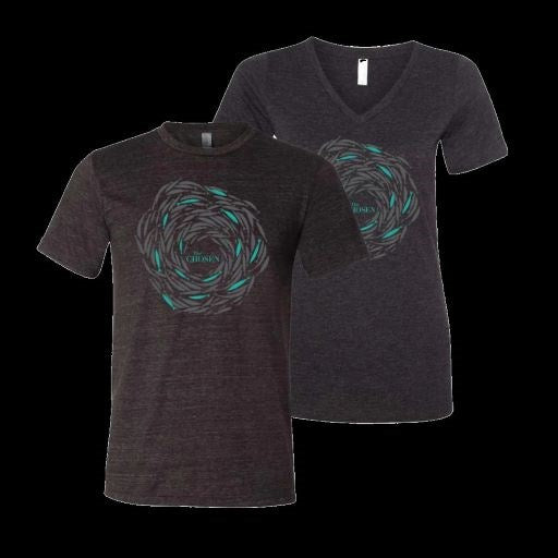 Tee Shirt-Against The Current-The Chosen-Black Heather-Womens V-neck-X Large