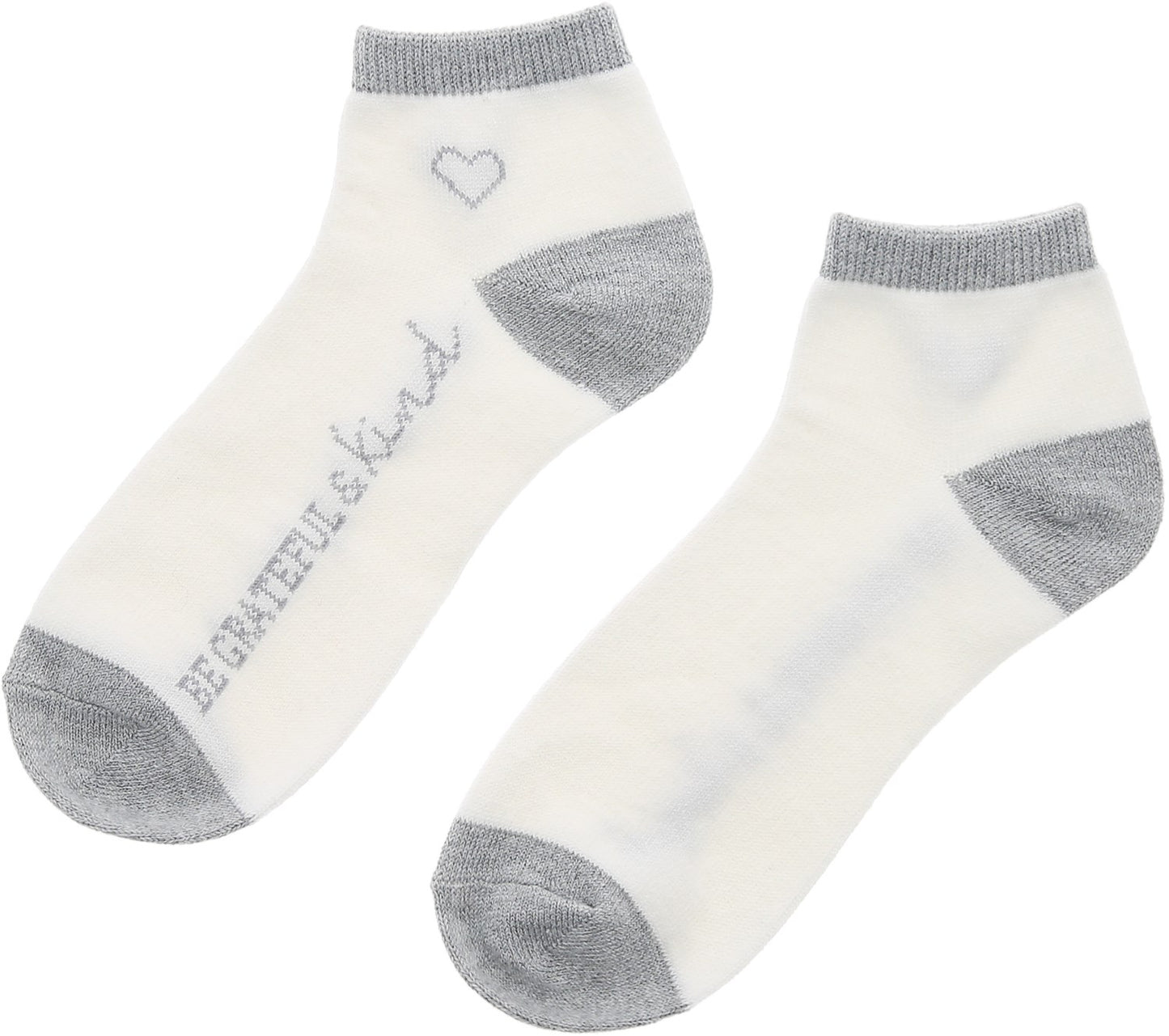 Socks-Ladies Ankle Socks-Be Grateful And Kind-White/Gray