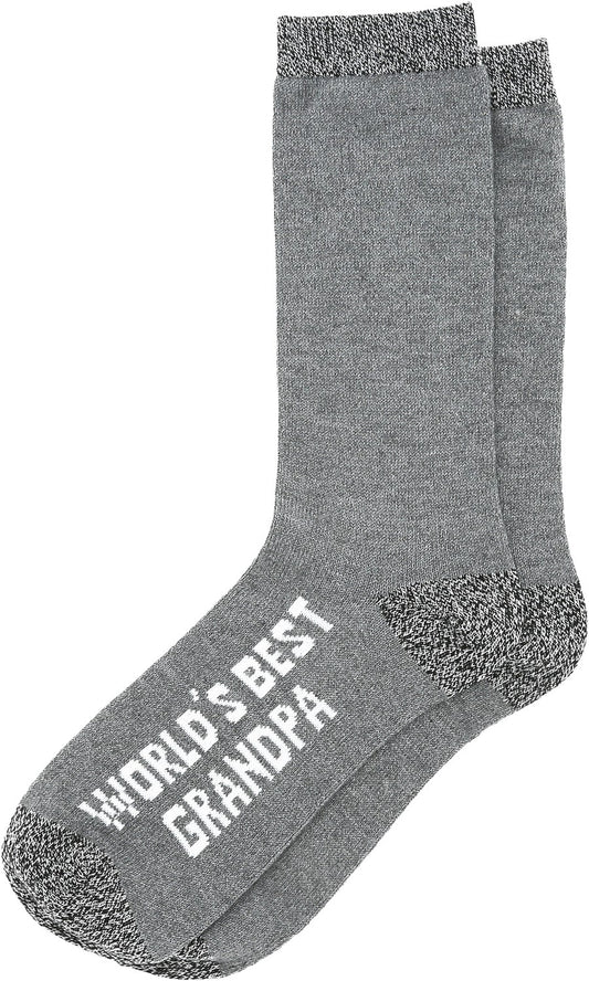 Socks-Men's Crew Socks-World's Best Grandpa-Gray
