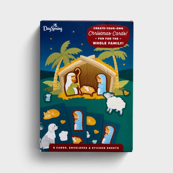 Boxed Card-Christmas-Nativity Sticker Card (Box Of 8)