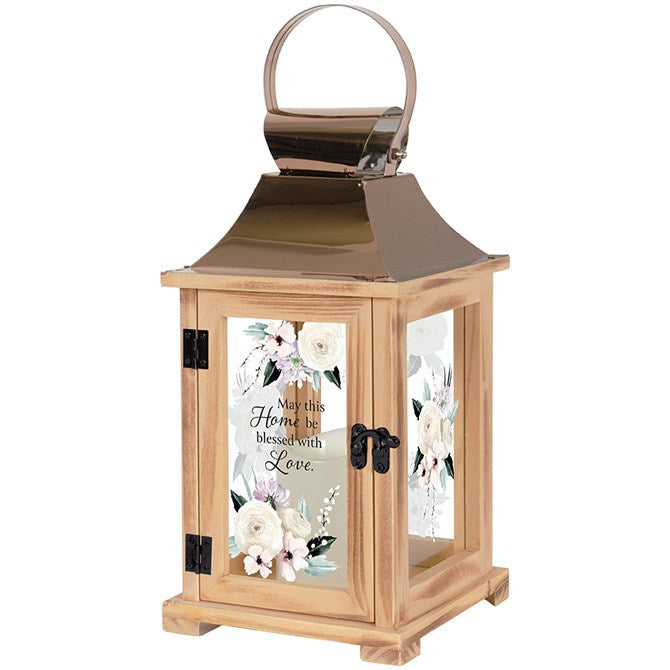 Lantern-Blessed With Love w/LED Candle & Timer (13.5" x 6.25" x 6.25")