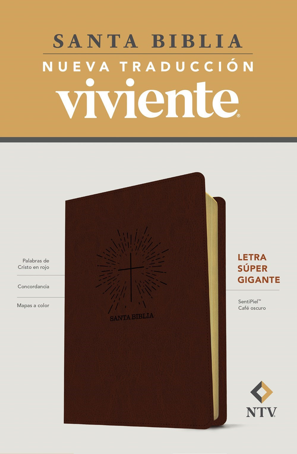 NTV Letra Super Gigante (NLT Super Giant Print Bible)-Dark Brown LeatherLike