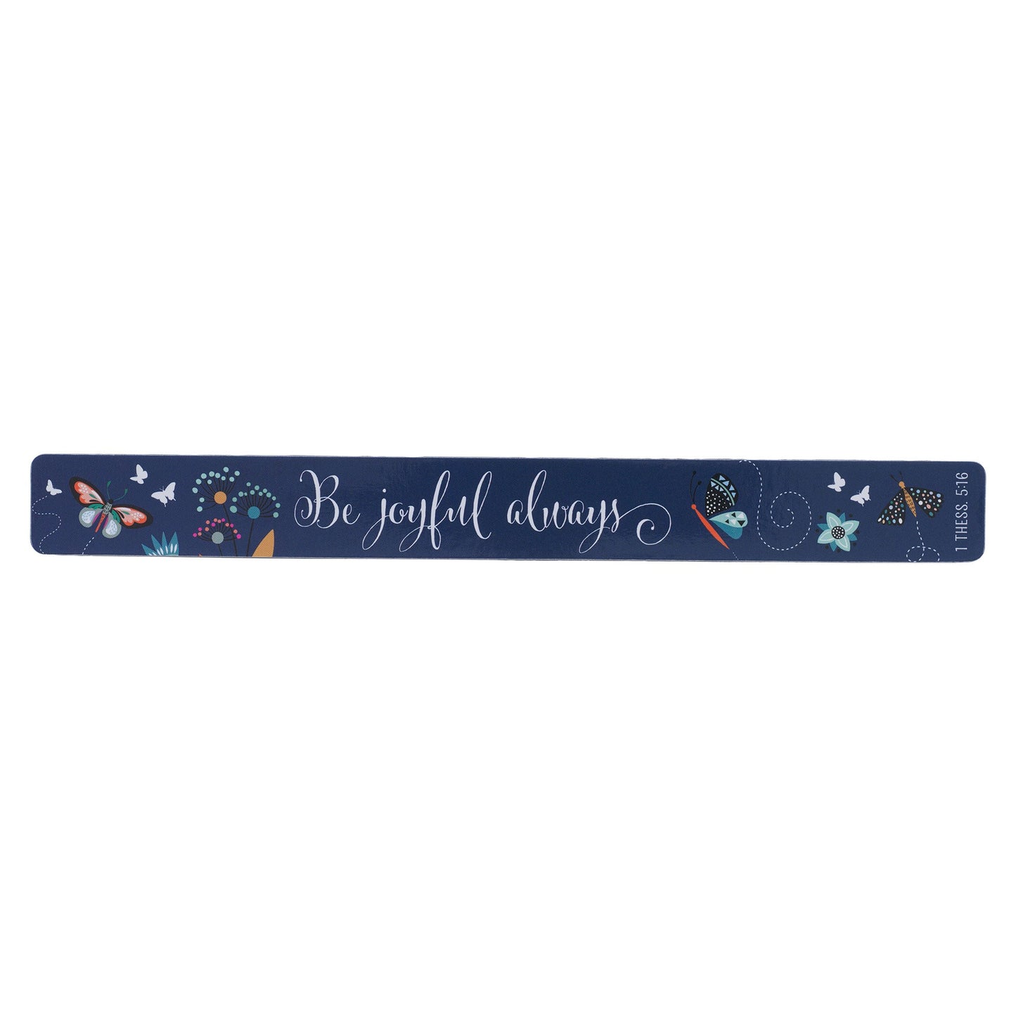Magnetic Strip-Blue Butterflies/Be Joyful Always 1Thess. 5:16 (Pack Of 6)