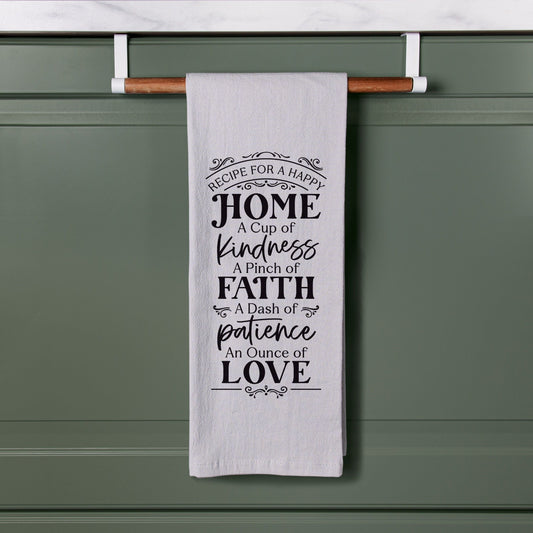 Tea Towel-Recipe For A Happy Home (16 x 28) (Pack Of 6)