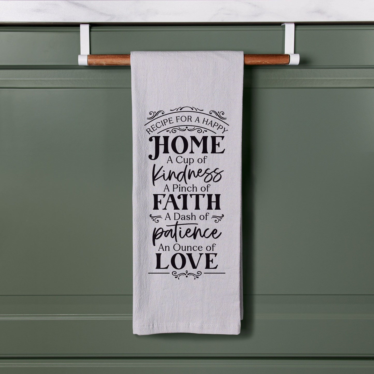 Tea Towel-Recipe For A Happy Home (16" x 28")