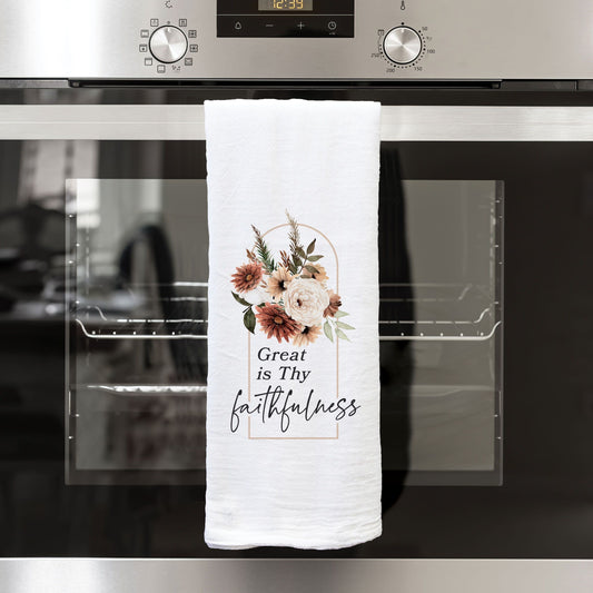 Tea Towel-Great Is Thy Faithfulness (16 x 28) (Pack Of 6)