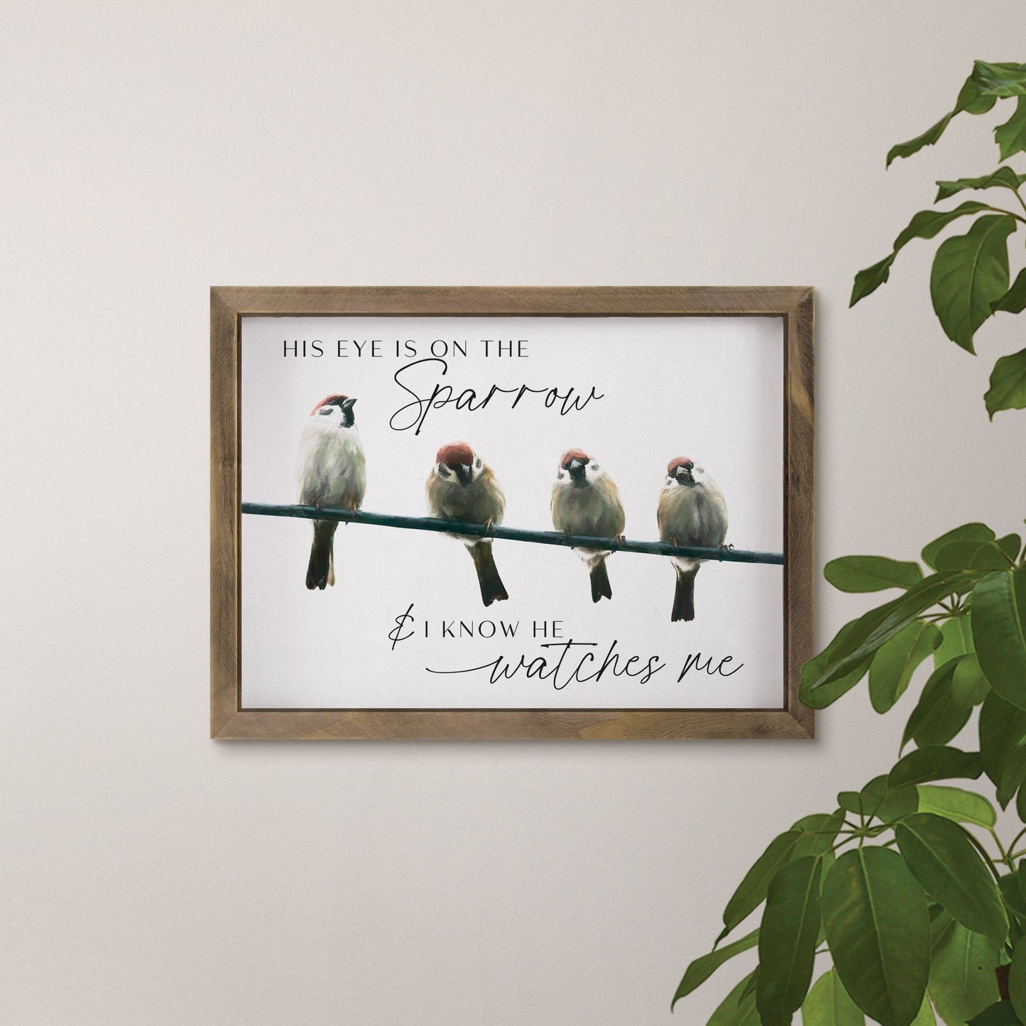Wall Decor-His Eye Is On The Sparrow (17 x 13)
