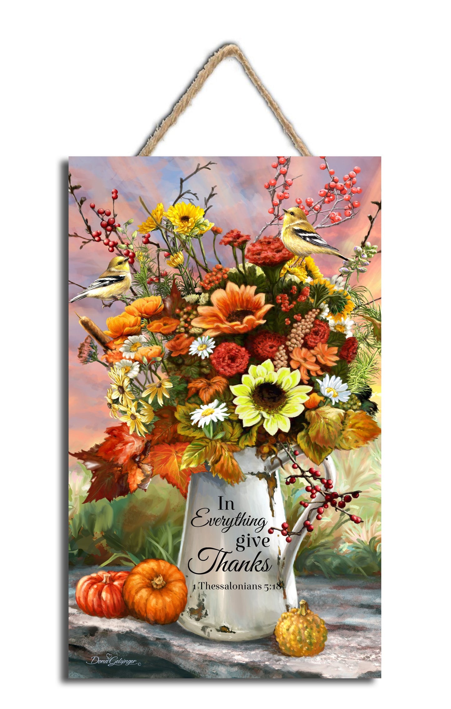 Sign-In Everything Give Thanks w/Rope Hanger (6" x 10")