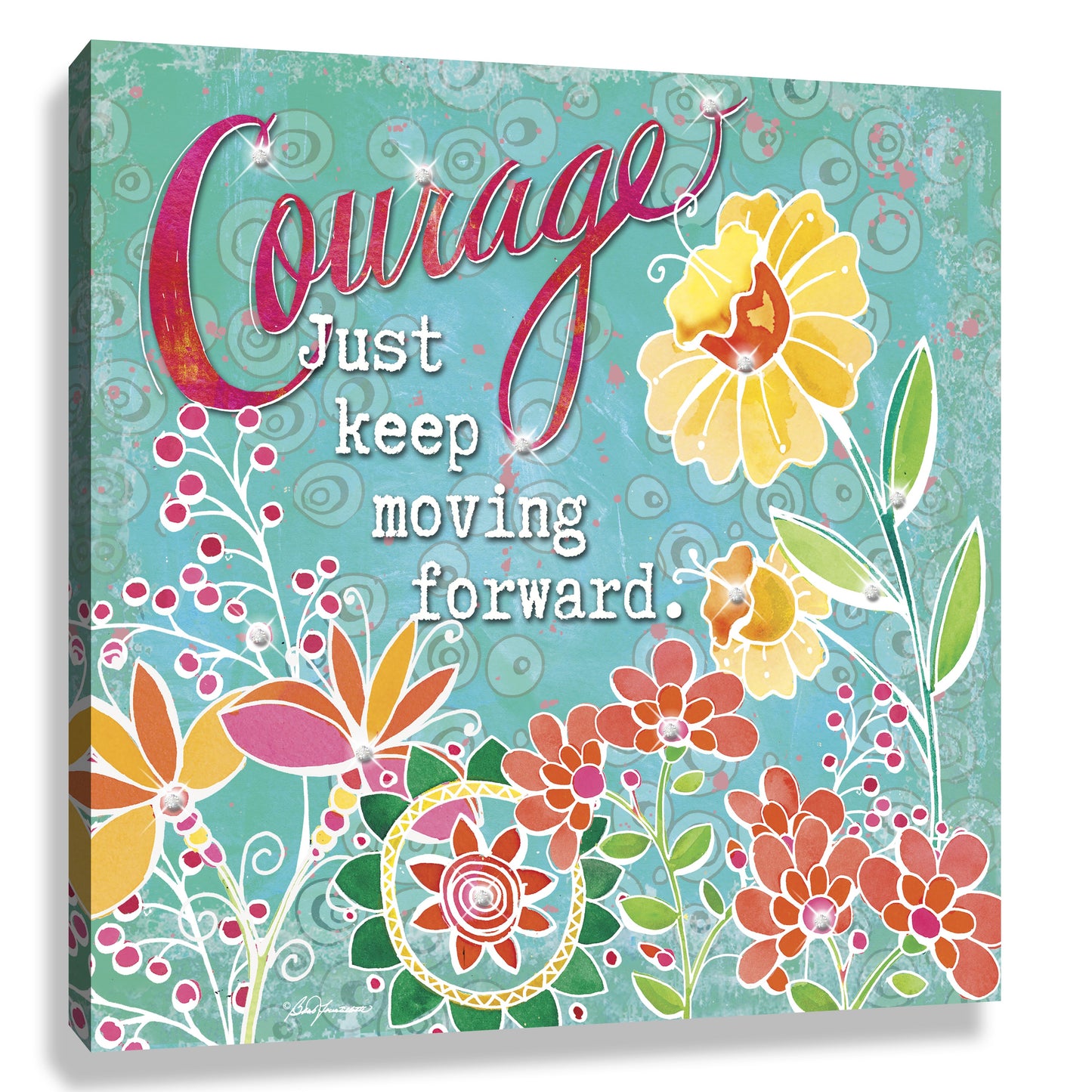 Pizazz Print-Courage w/Swarovski Crystals (10" X 10")