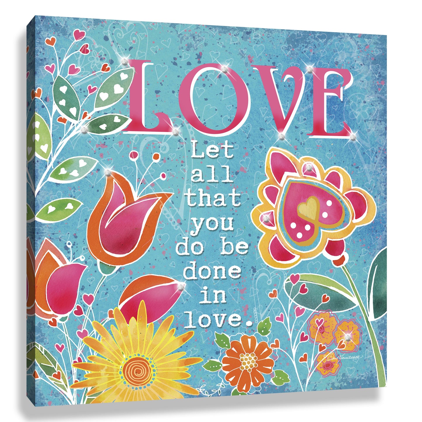 Pizazz Print-Love w/Swarovski Crystals (10" X 10")