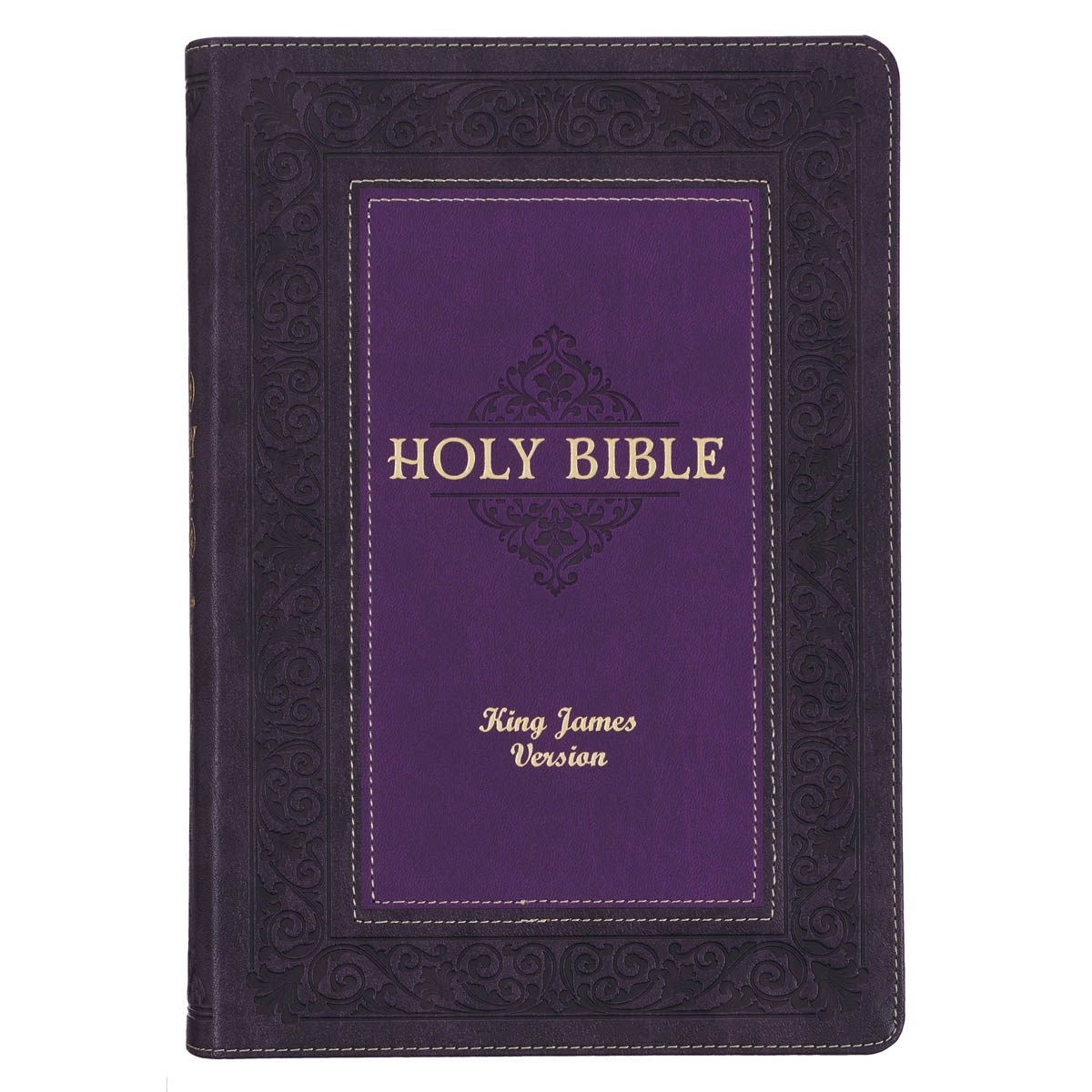 KJV Large Print Study Bible-Two-Tone Purple Faux Leather Indexed