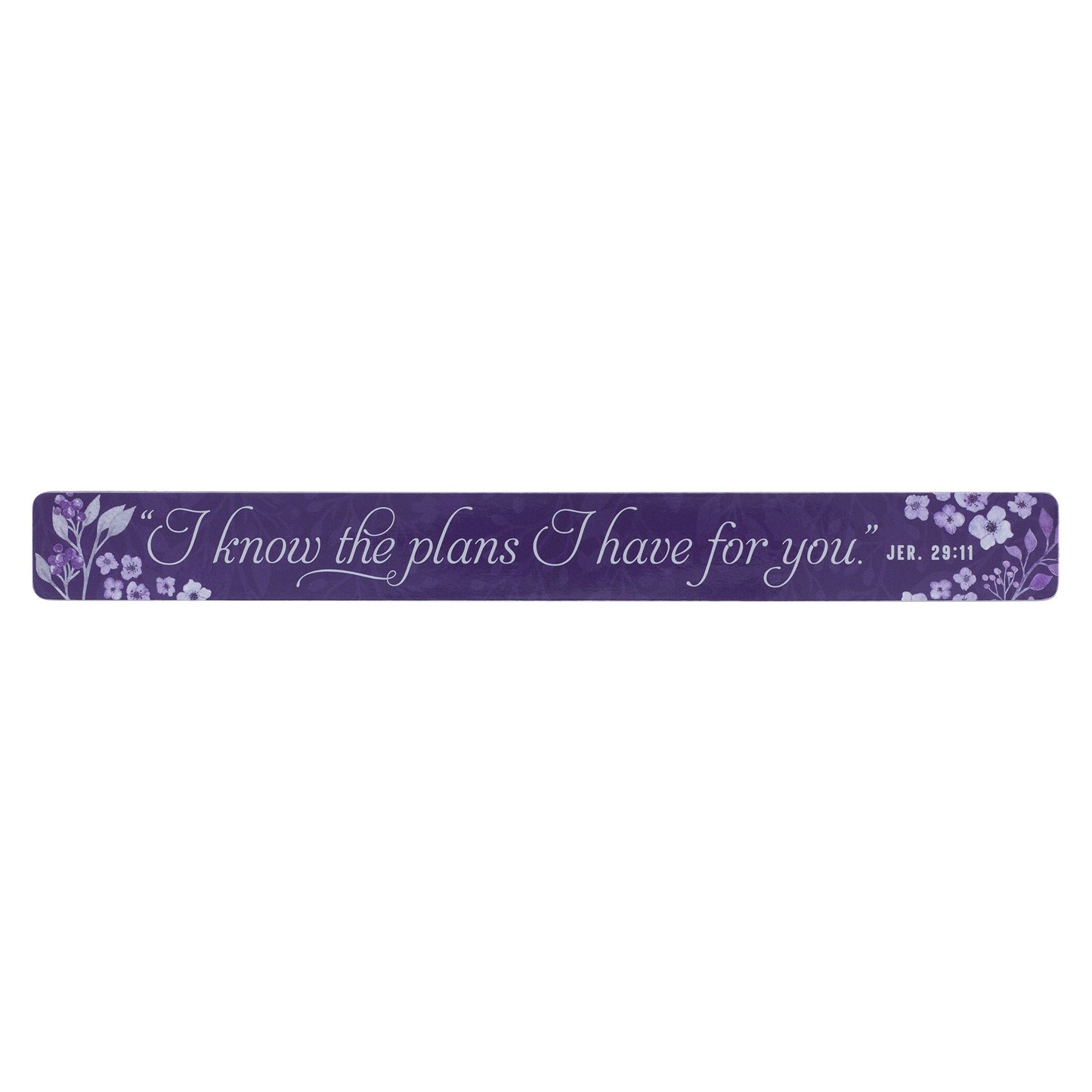 Magnetic Strip-I Know the Plans Jer. 29:11-Purple Floral (Pack Of 6)