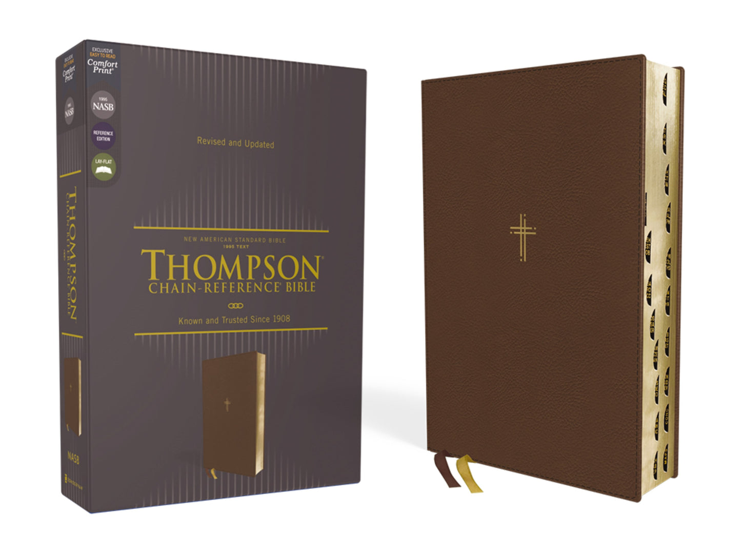 NASB 1995 Thompson Chain-Reference Bible (Comfort Print)-Brown Leathersoft Indexed